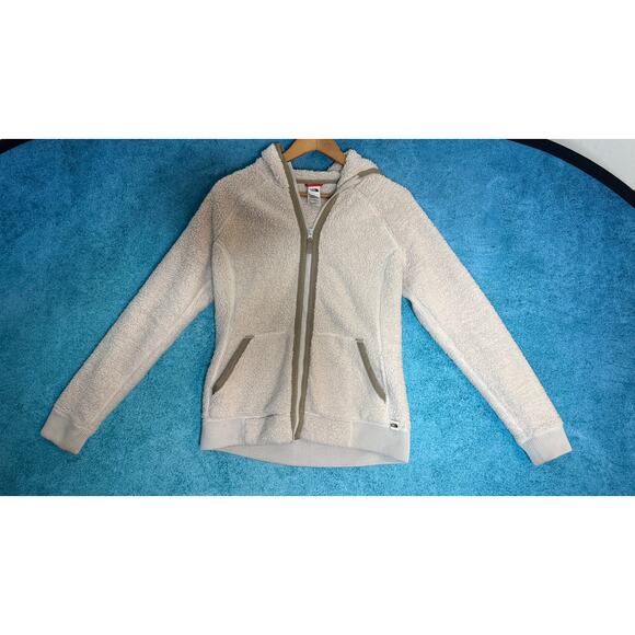 The North Face Women’s Full Zip Fleece Jacket Coat Size L Off White Polyester - Picture 2 of 15